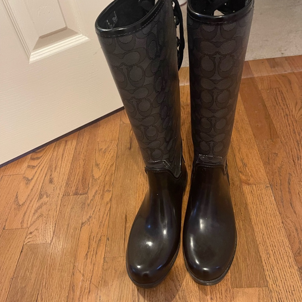 Coach Black Rain Boots